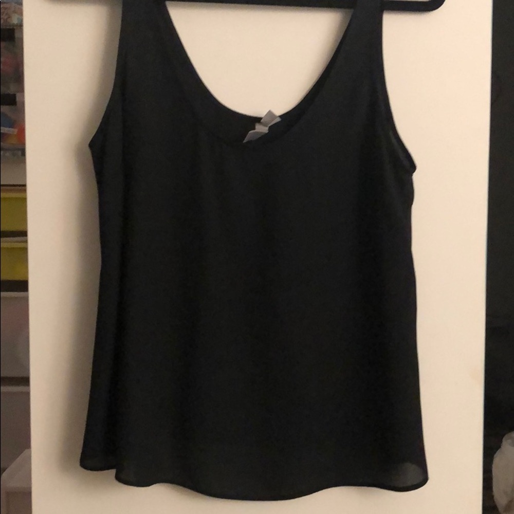 Black sleeveless blouse